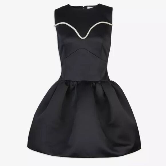 TANYA TAYLOR Noaki Embellished Mini Dress Black Silver Embellished Size 4 NEW - Picture 4 of 12